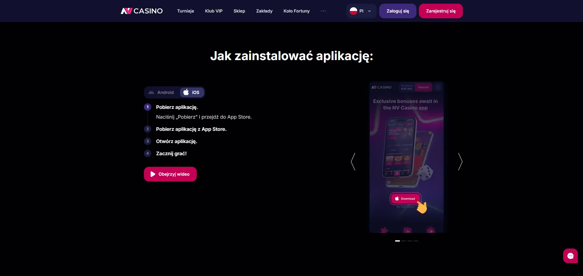NV Casino app iOS – instalacja na iPhone i iPad